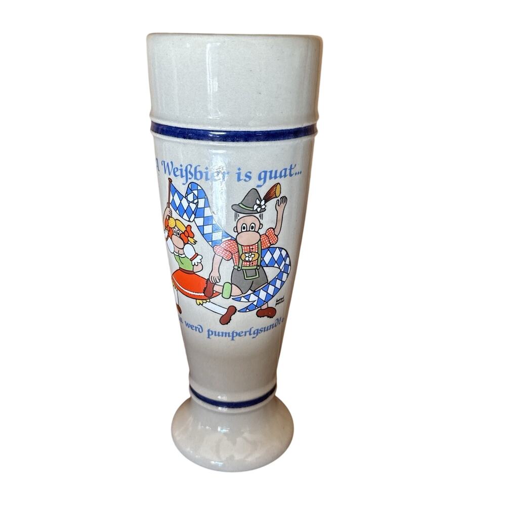 Vintage German Pilsner-Shape .05 L Stoneware Weisbier Stein Domdesign